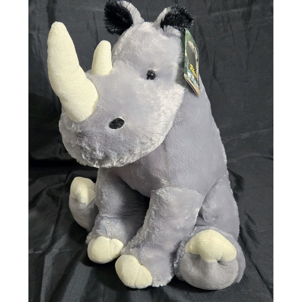 Fiesta Toys Medium Ultra Plush 15 In Sitting Gray Rhino Stuffed Animal